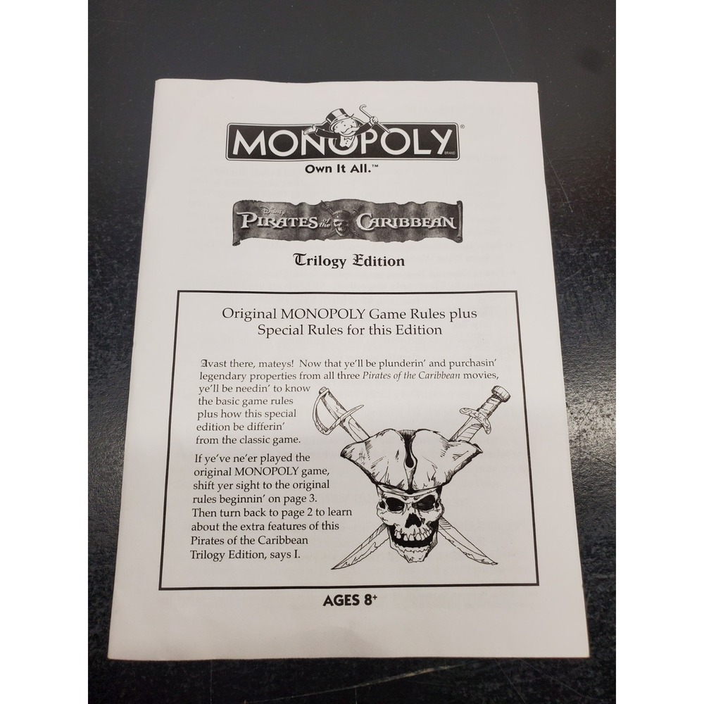 Hasbro Pirates of the Caribbean Trilogy Edition Monopoly Replacement Pieces